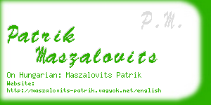 patrik maszalovits business card